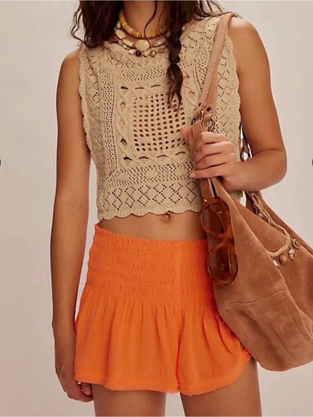 FREE PEOPLE Micro Shorts - Fusion Coral Large NWT